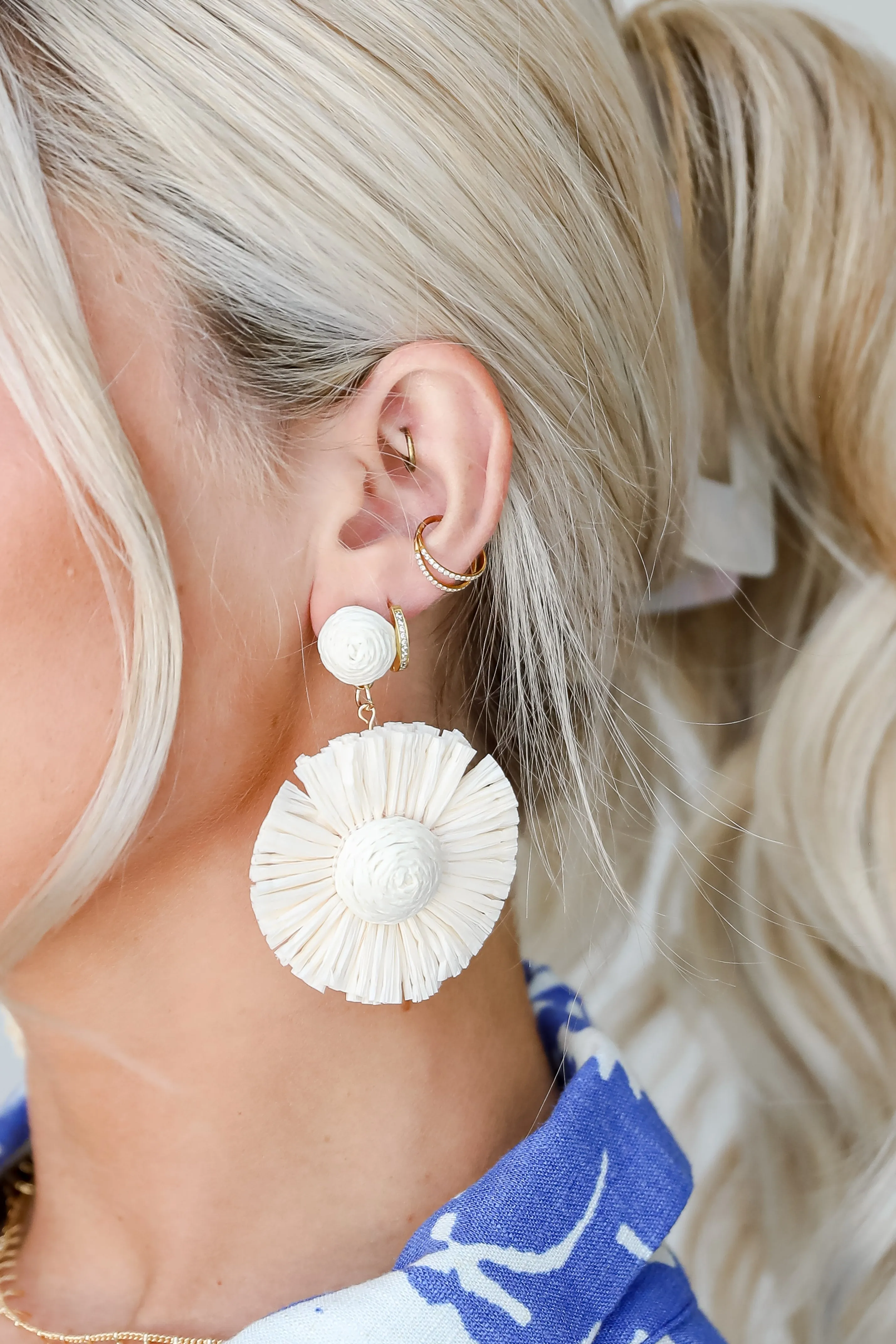 FINAL SALE - Gemma Straw Statement Earrings