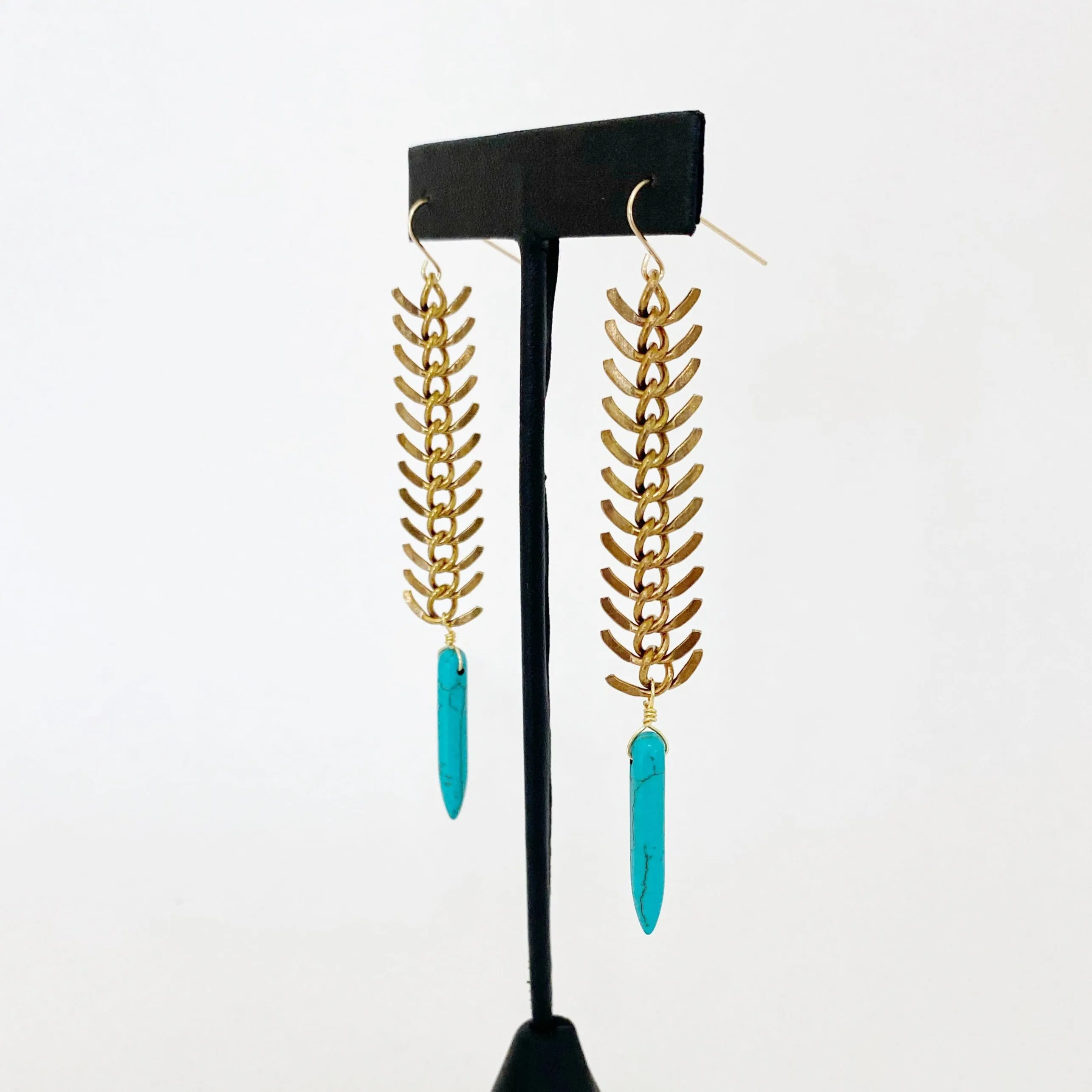 Fishbone Spike Colorful Earrings
