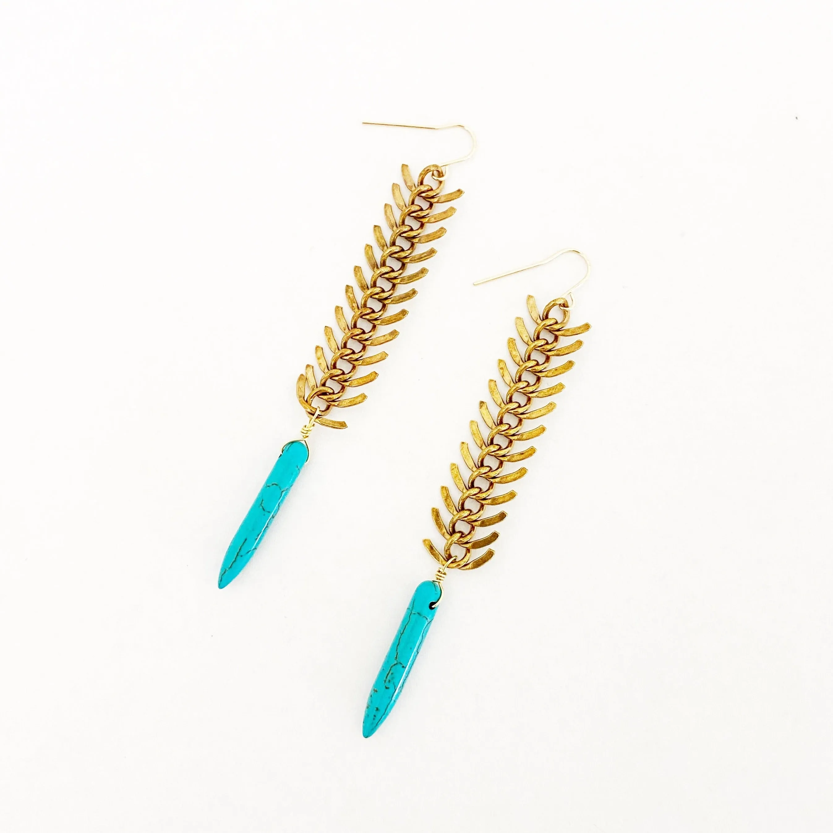 Fishbone Spike Colorful Earrings