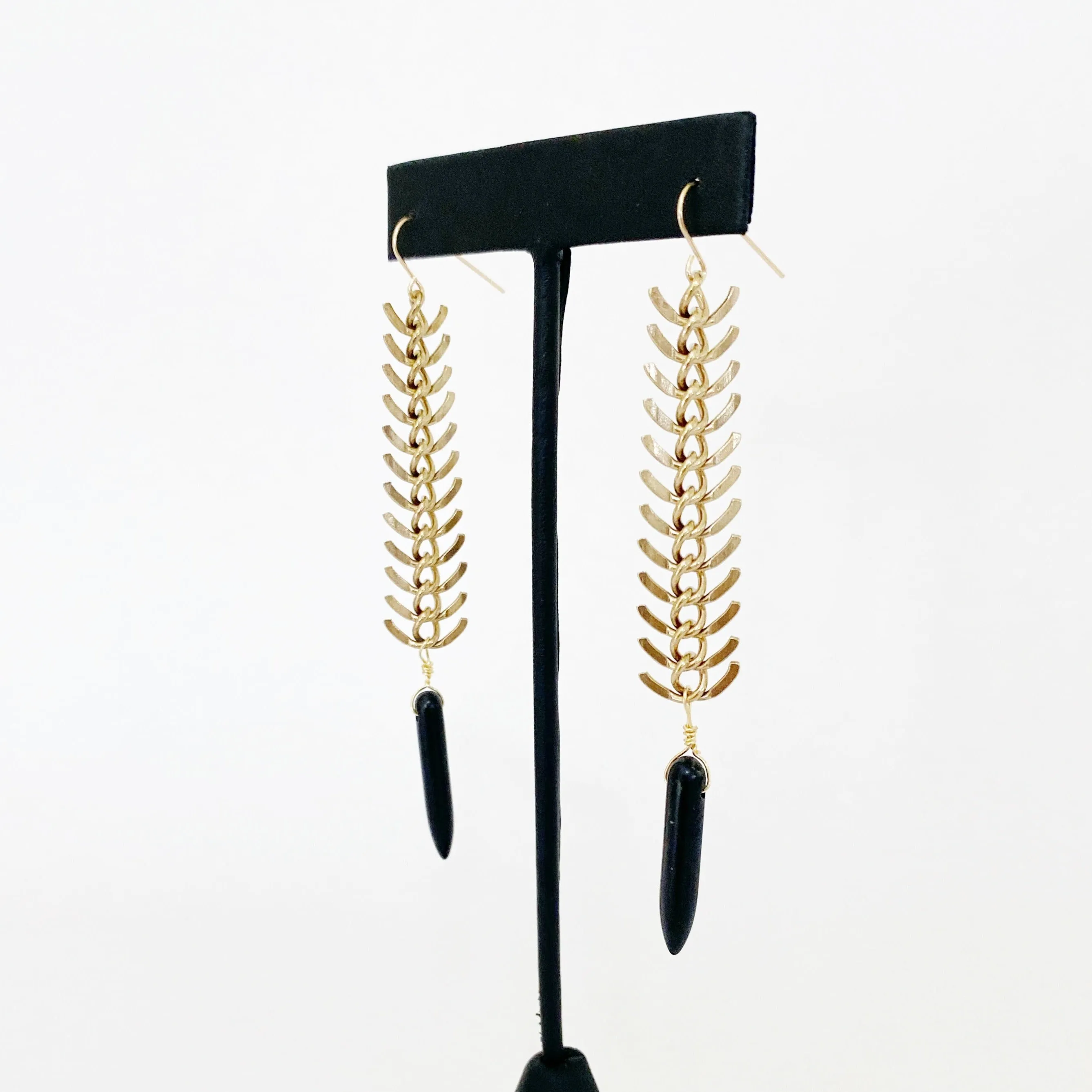 Fishbone Spike Colorful Earrings