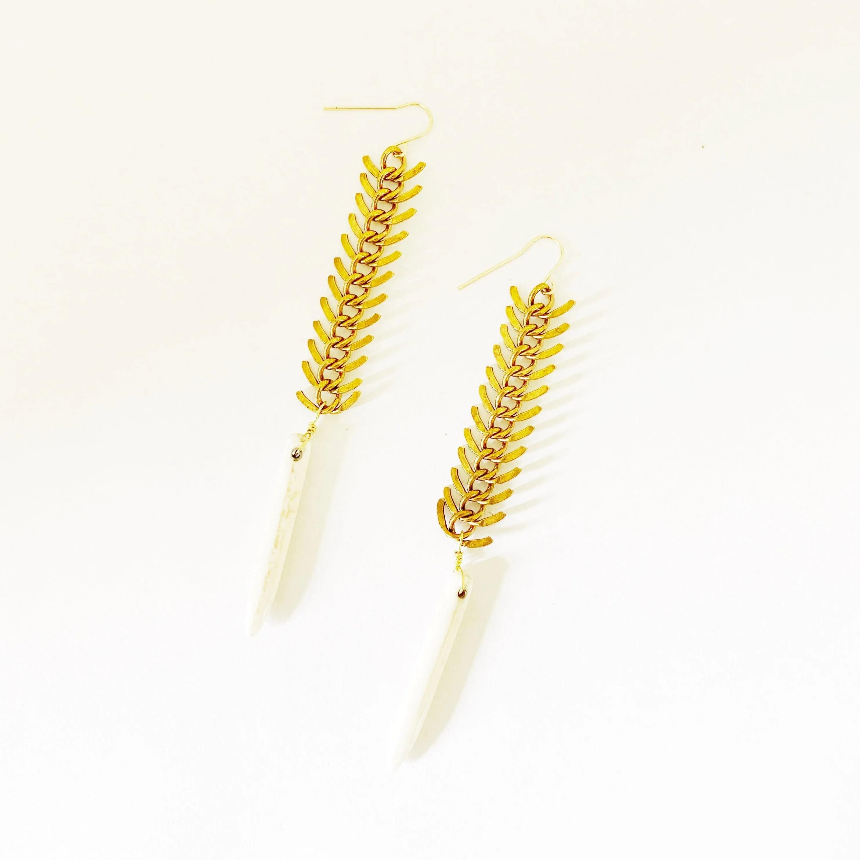 Fishbone Spike Colorful Earrings