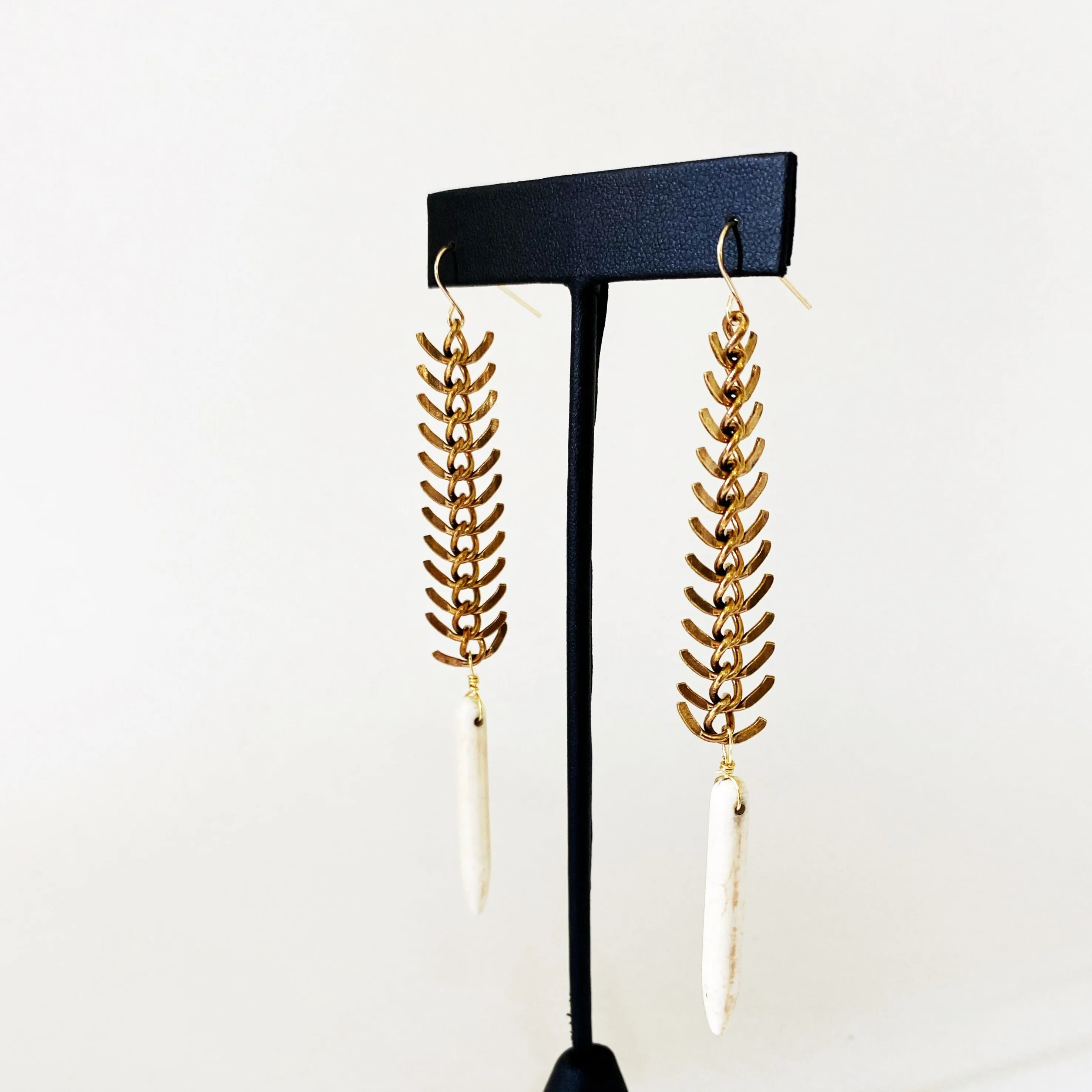 Fishbone Spike Colorful Earrings
