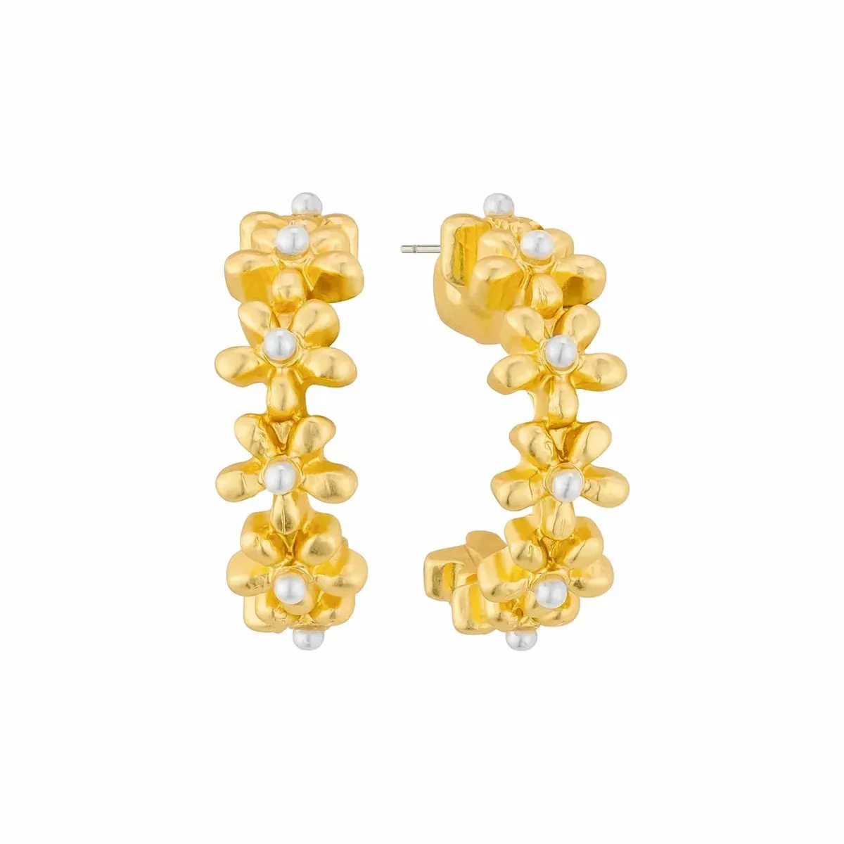 Flower Huggie Hoops