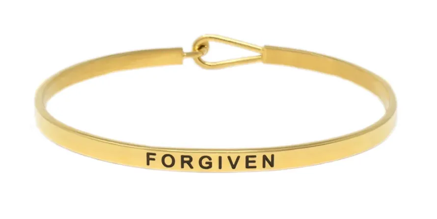 Forgiven- Gold Thin Hook Bracelet