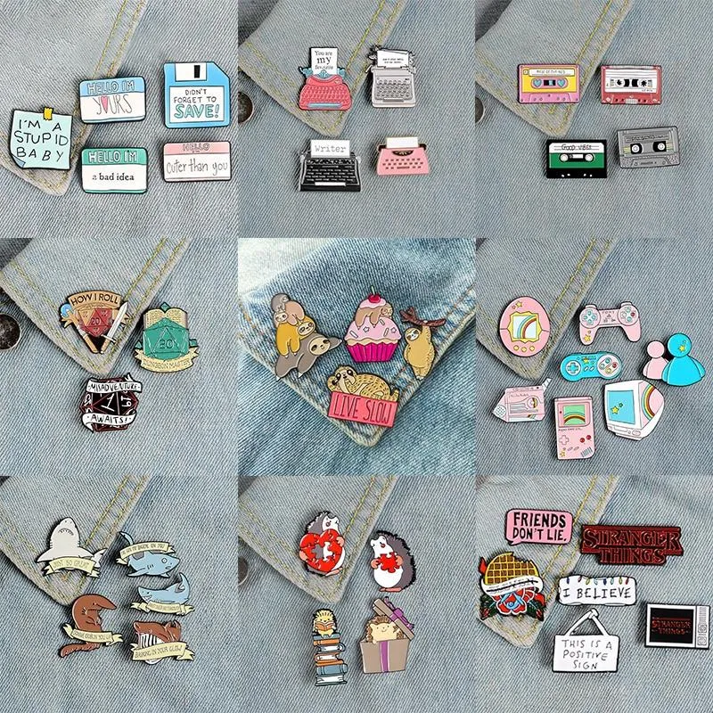 Fun Assorted Enamel Brooch Pin Sets