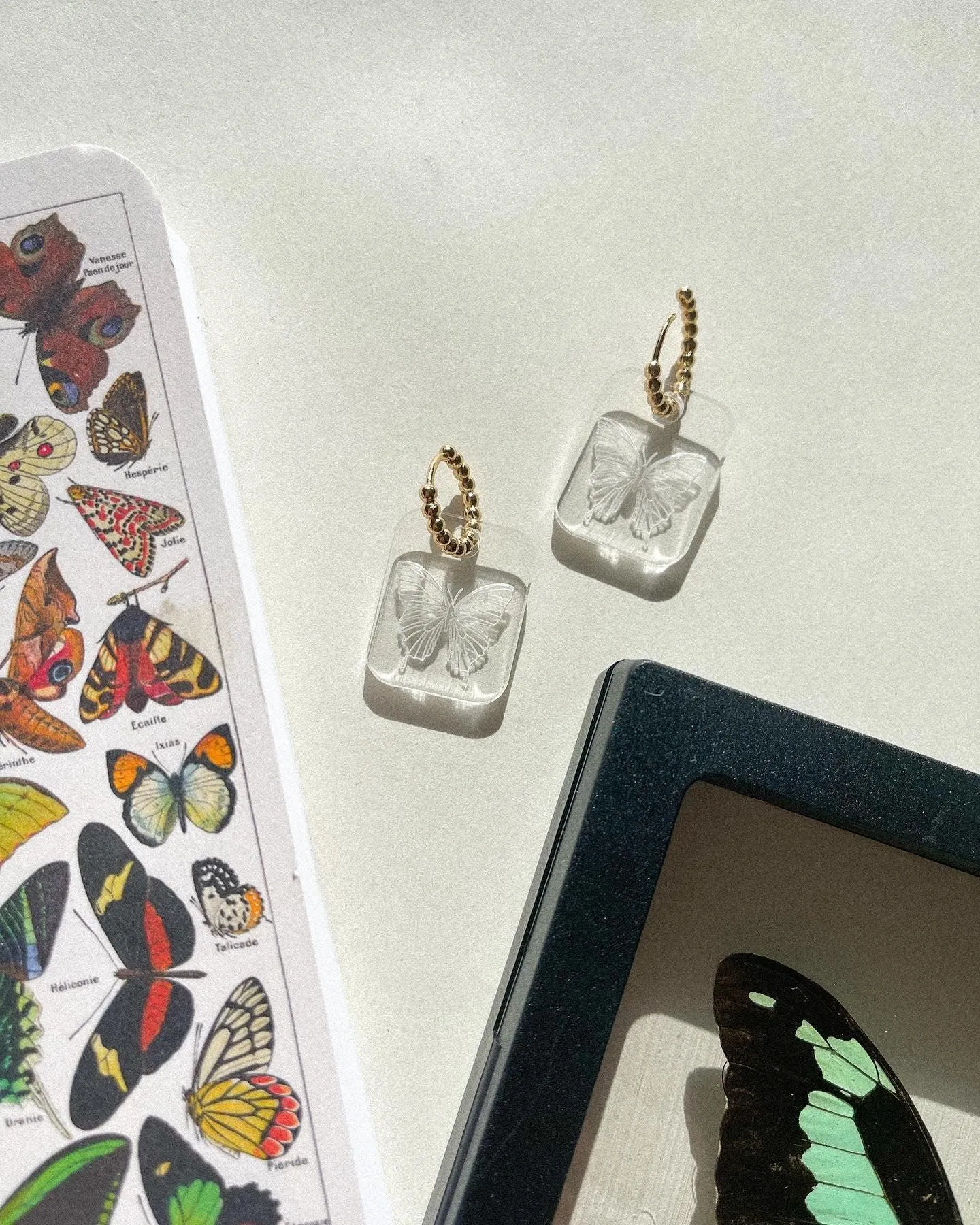 Glass Butterfly Hoops