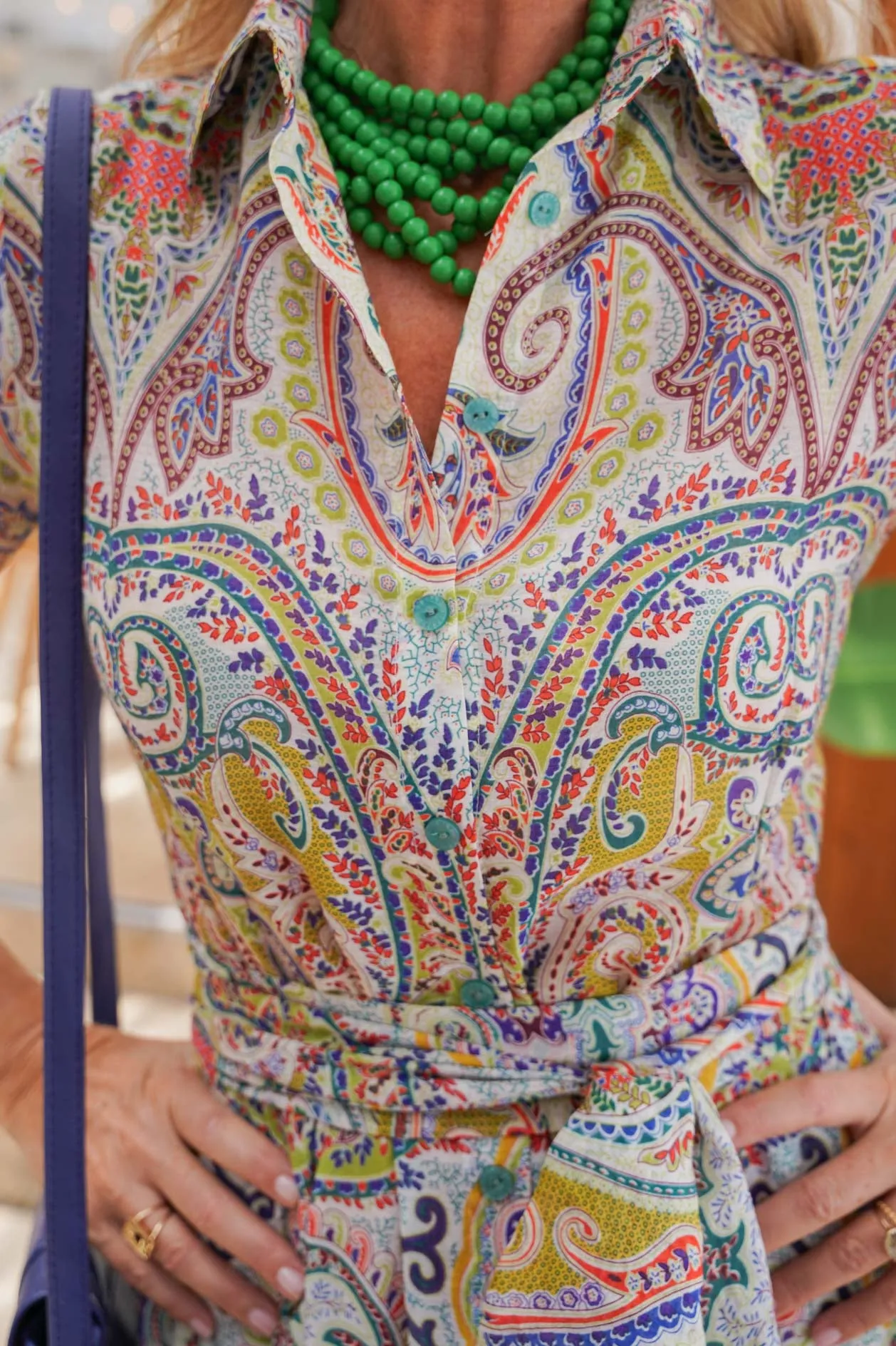 Green Wooden Beaded Necklace