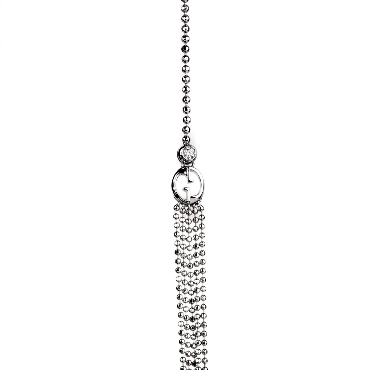 Gucci Multistrand White Gold Diamond Necklace