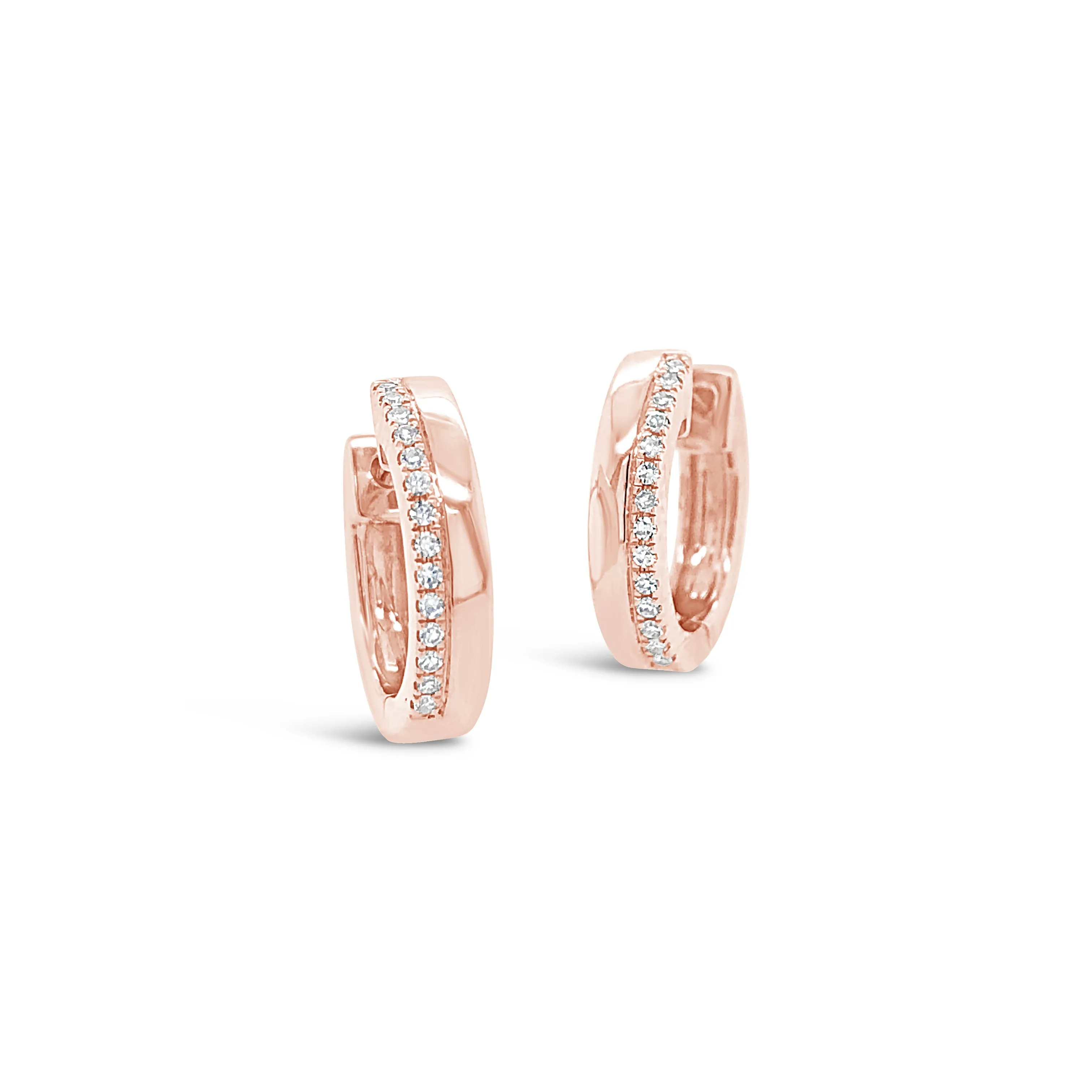 Half & Half Diamond & Gold Huggie Earrings