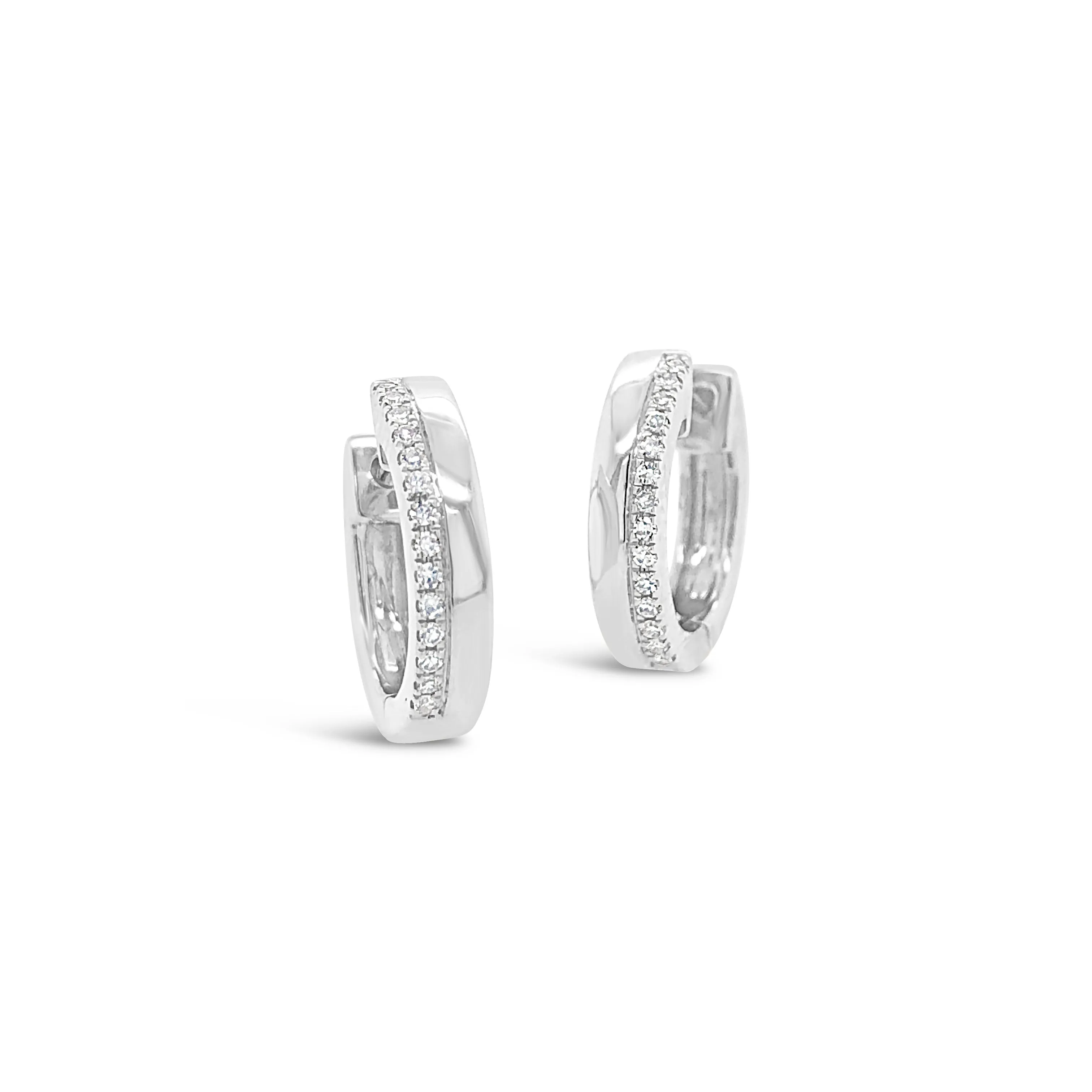 Half & Half Diamond & Gold Huggie Earrings