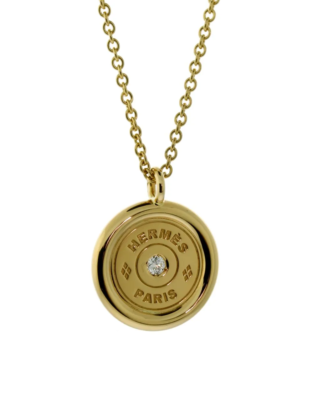 Hermes Gold Diamond Clous De Selle Necklace