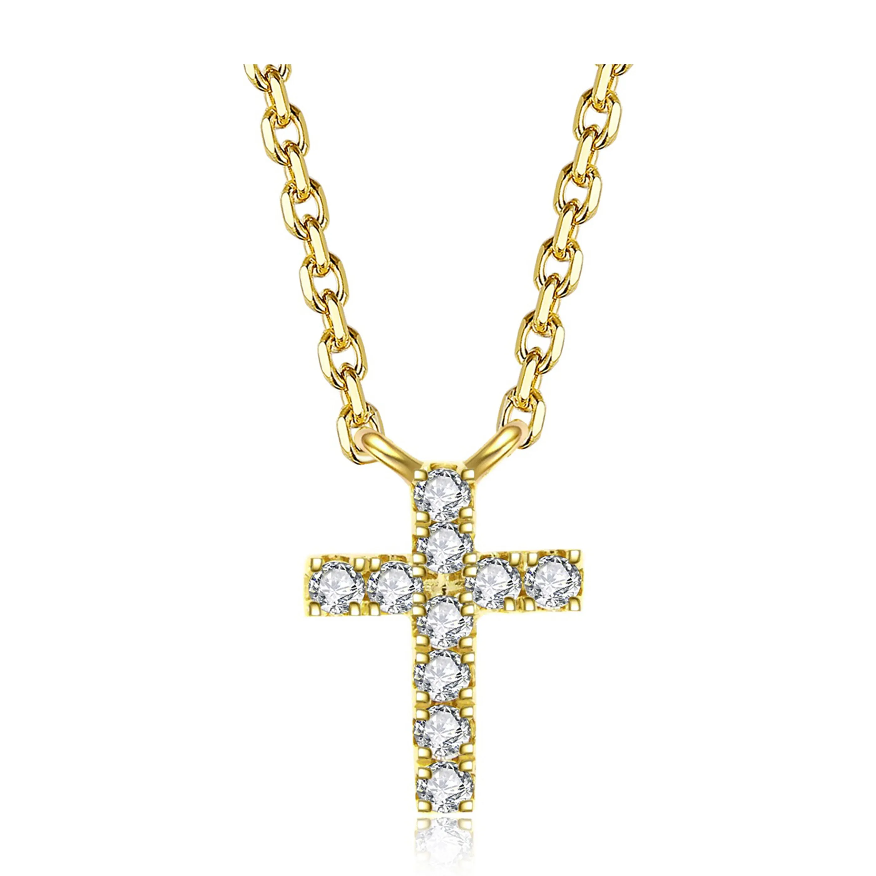 Icon Cross Pendant Necklace | Rose Gold