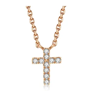 Icon Cross Pendant Necklace | Rose Gold