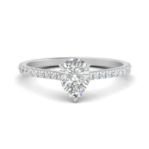 IGI Certified 1/2 - 5 Carat Lab Grown Diamond Petite Side Stone Engagement Ring 14K Gold