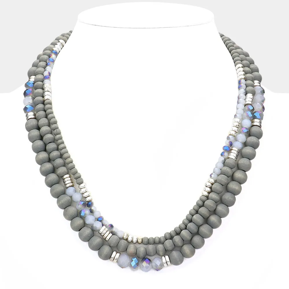 iLLASPARKZ 3PCS - Wood Faceted Beaded Necklaces