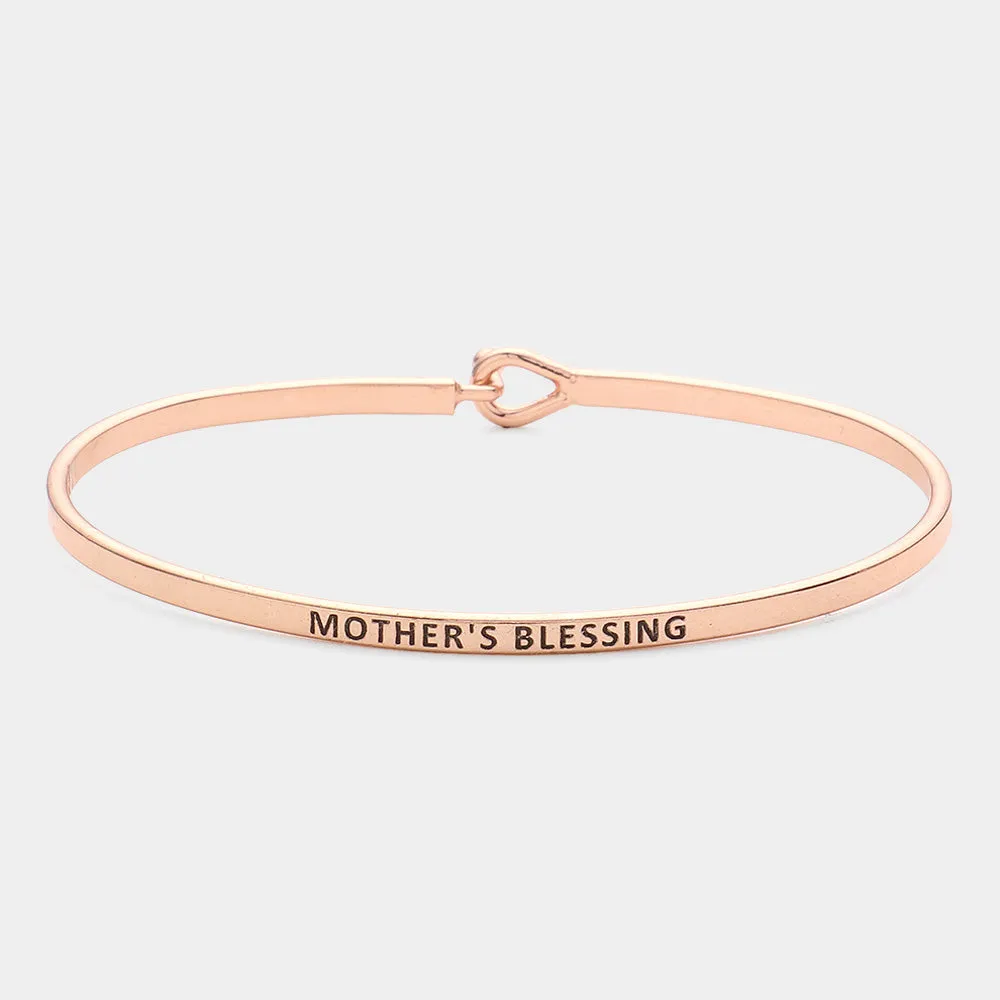 iLLASPARKZ "Mother's Blessing" Brass Thin Metal Hook Bracelet