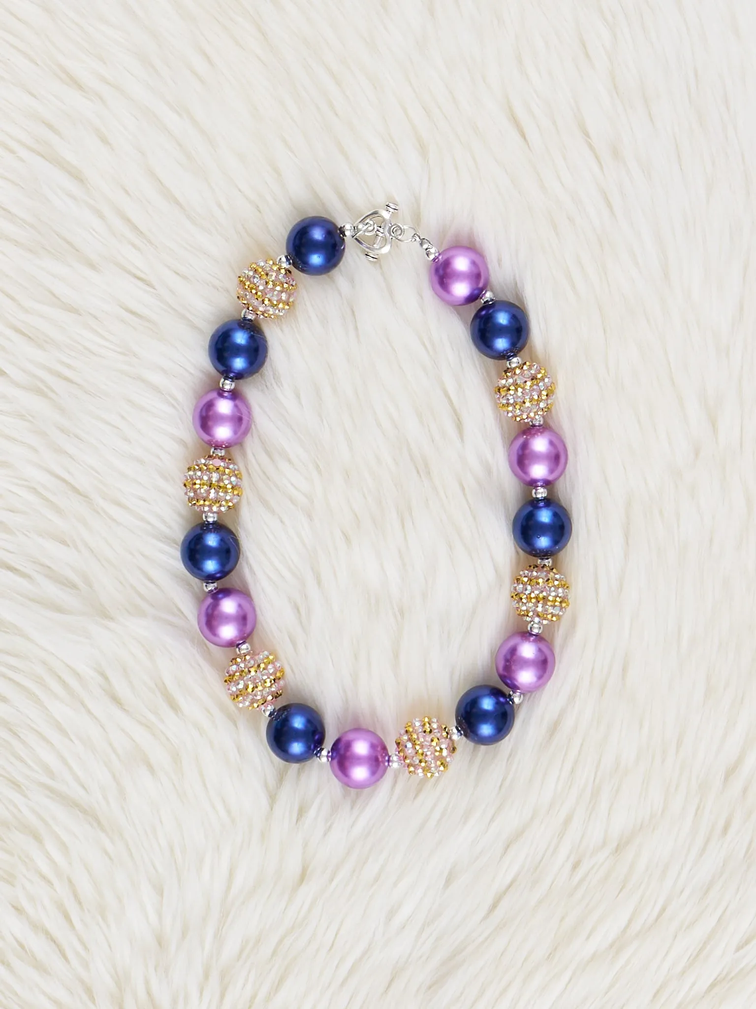 Indigo Sparkle Bubblegum Necklace