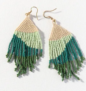 Ink   Alloy Teal Ombré Fringe Earrings