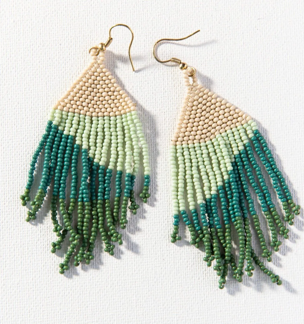 Ink   Alloy Teal Ombré Fringe Earrings