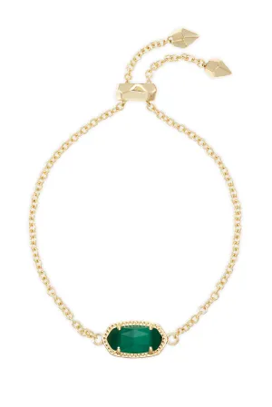 Kendra Scott: Elaina Delicate Gold Chain Bracelet - Emerald Cats Eye