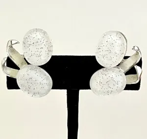 Late 50s/ Early 60s Glitter Lucite Earrings