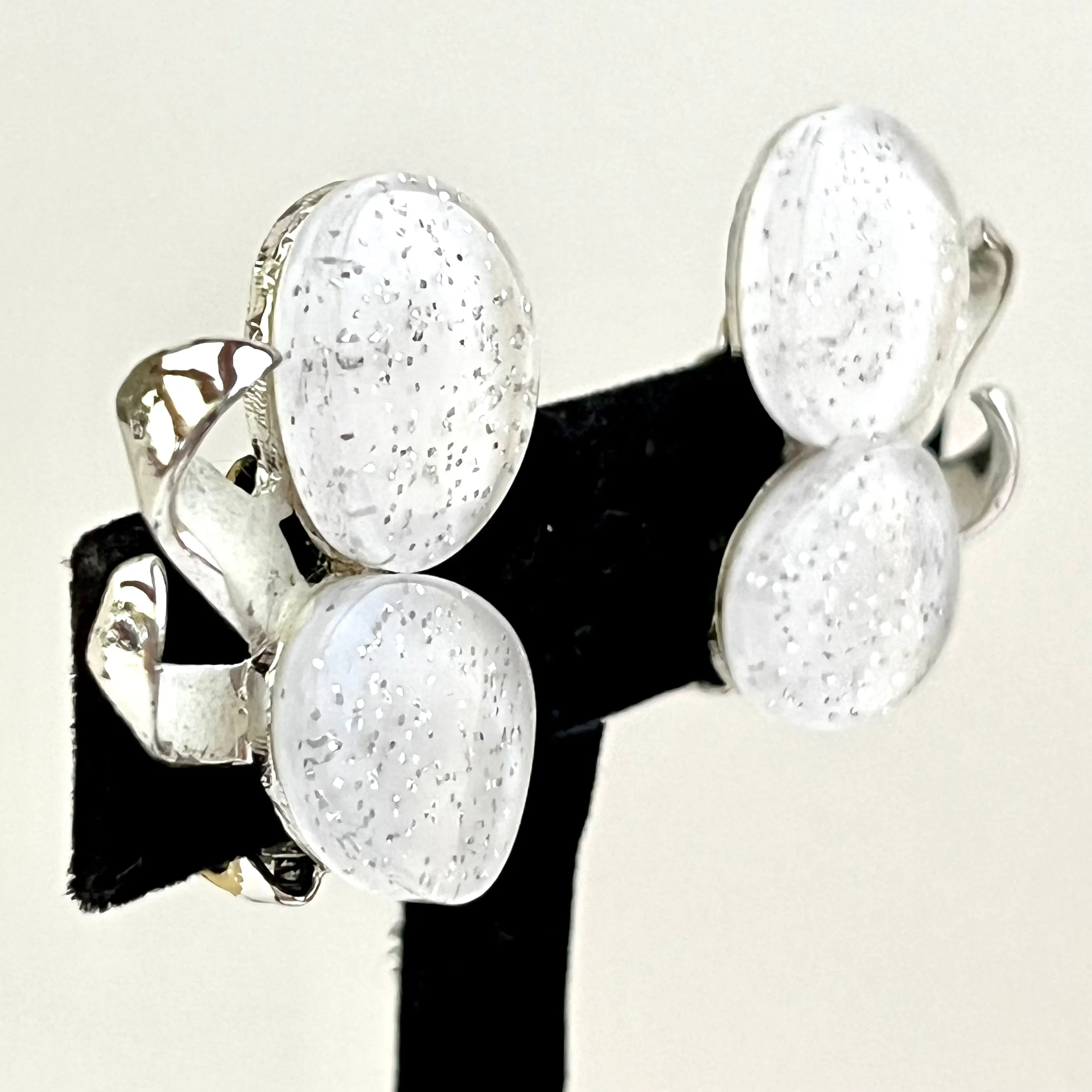 Late 50s/ Early 60s Glitter Lucite Earrings