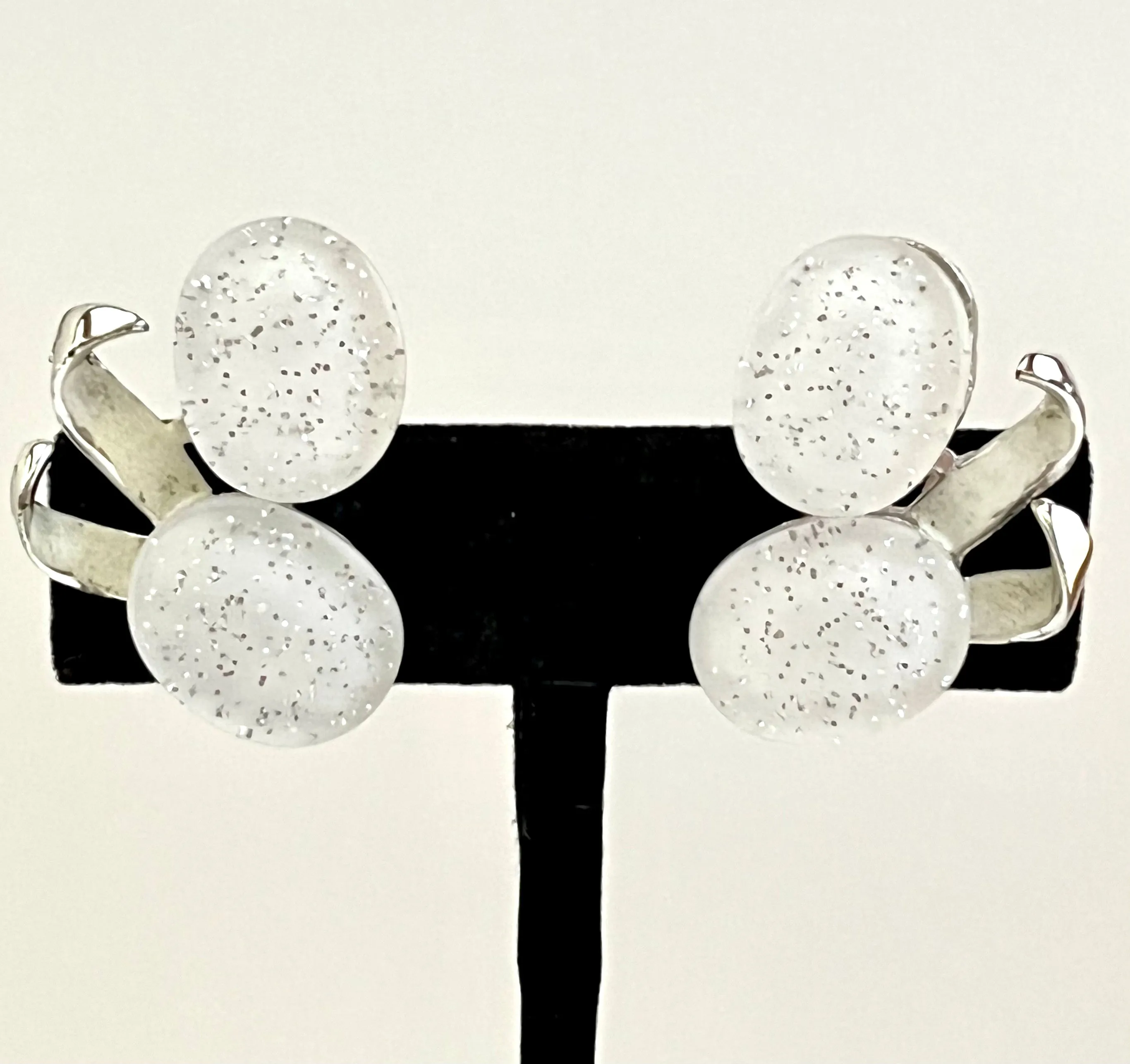 Late 50s/ Early 60s Glitter Lucite Earrings