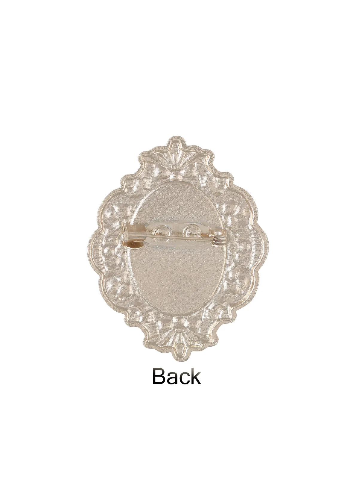 Light Gold with Black Beaded Frame Brooch Pin