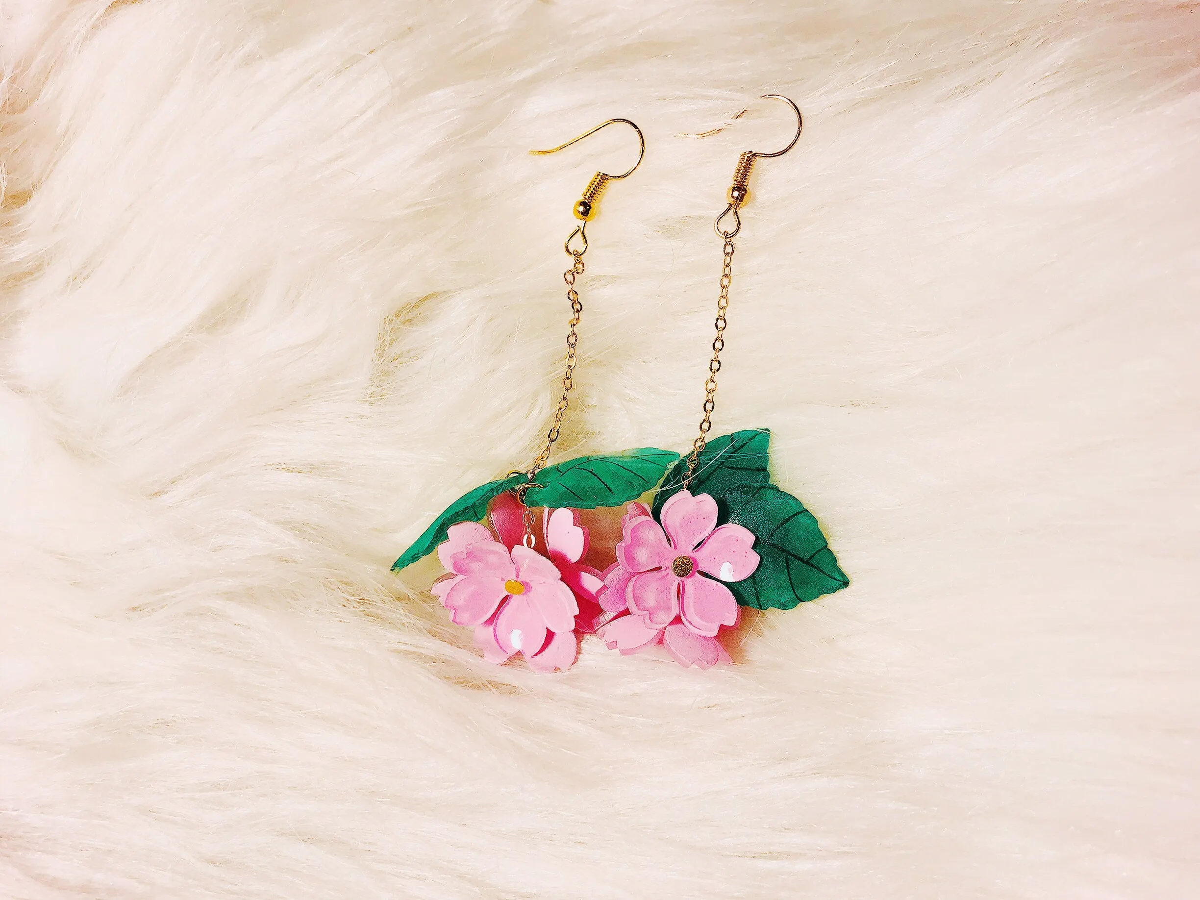 Magik "Cherry Blossom Boutique" Sakura 3D Shrinky Dinks DropEarring