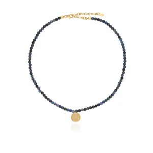 Medium Pendant Dumortierite Beaded Necklace