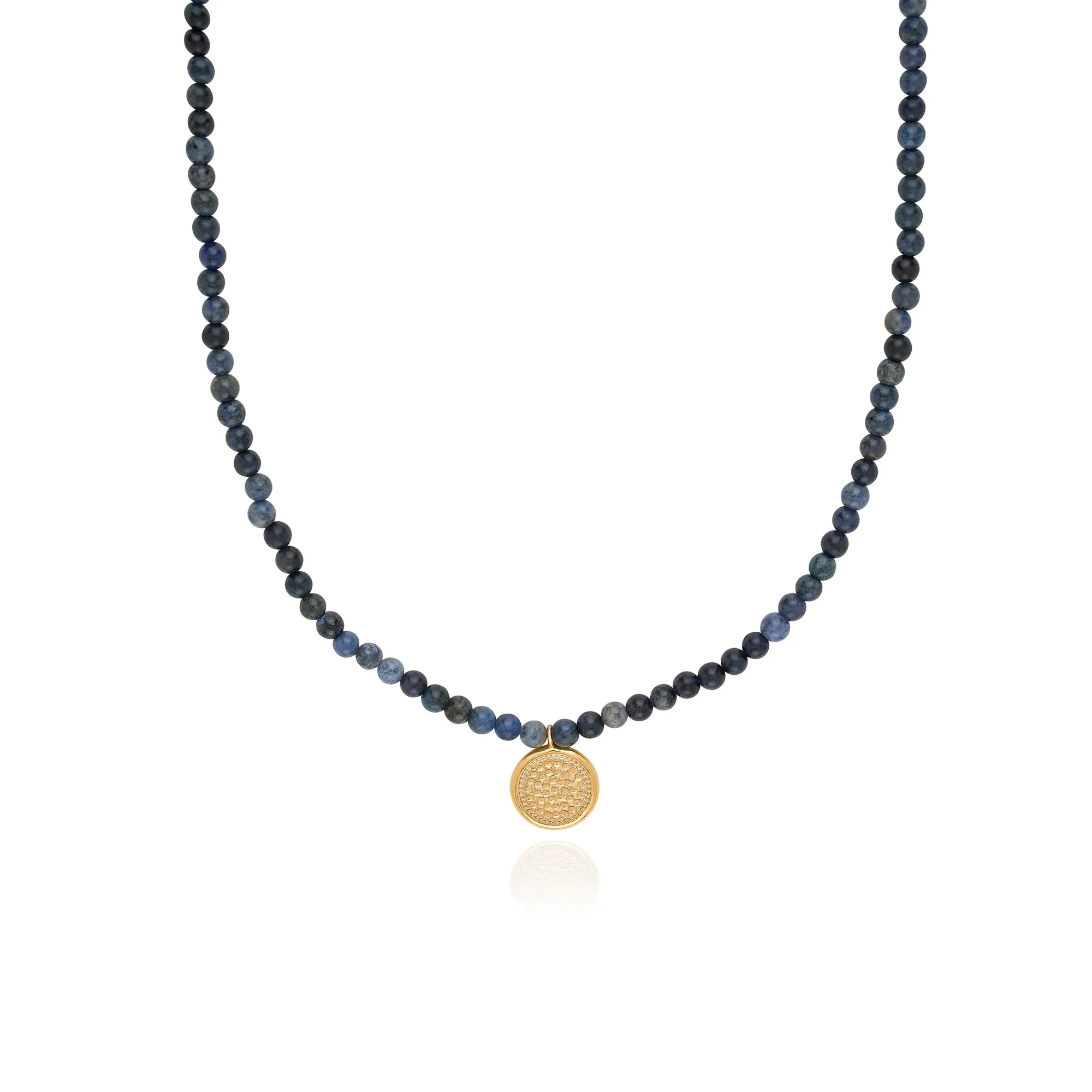 Medium Pendant Dumortierite Beaded Necklace