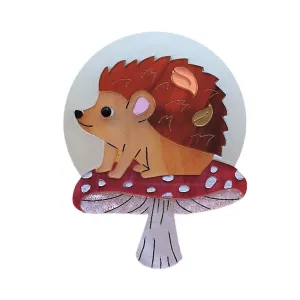 Moon Gazing Hedgehog Brooch by Cherryloco