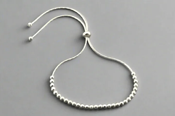 Multi round bead bracelet - sterling silver