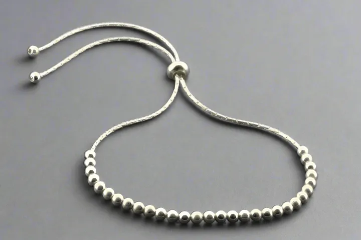 Multi round bead bracelet - sterling silver