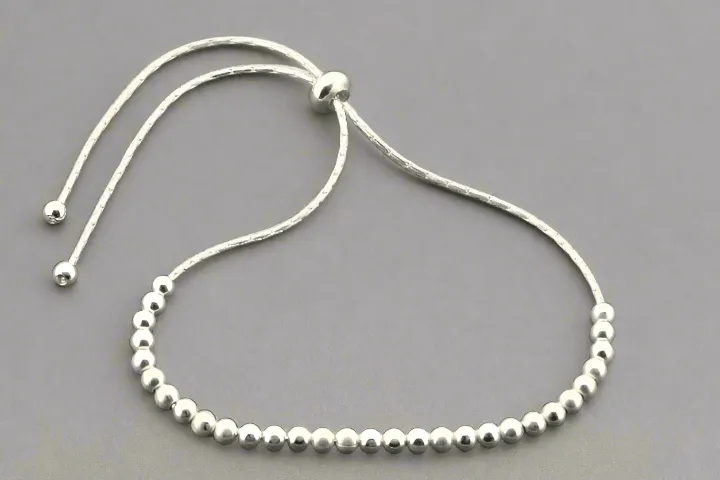 Multi round bead bracelet - sterling silver