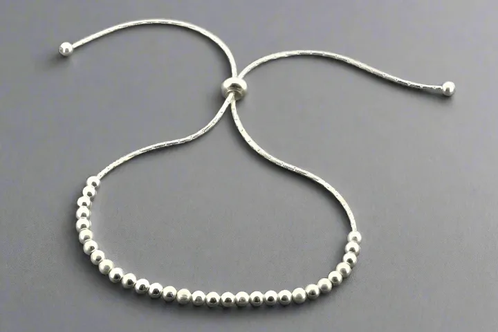 Multi round bead bracelet - sterling silver