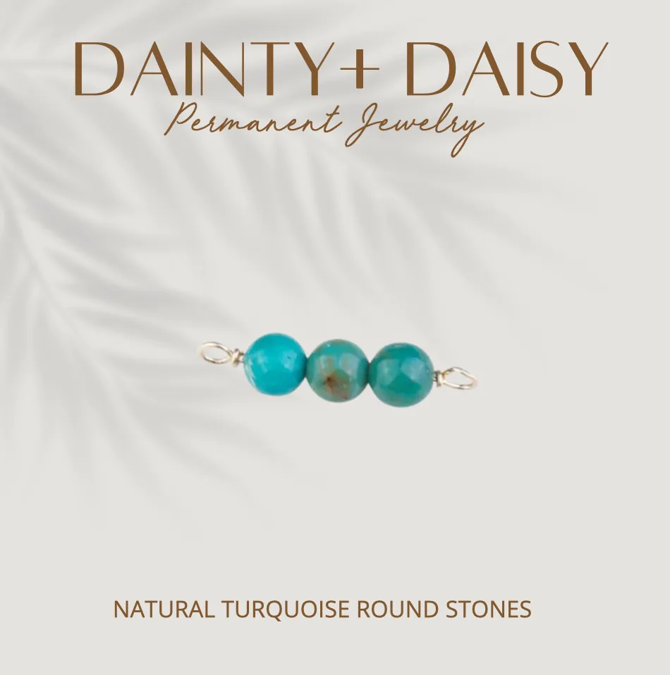 NATURAL TURQUOISE ROUND STONES ON WIRE