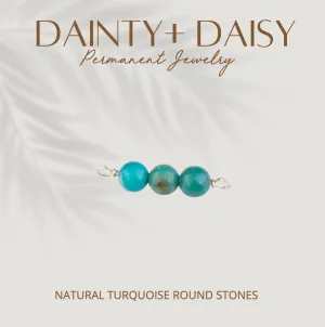 NATURAL TURQUOISE ROUND STONES ON WIRE