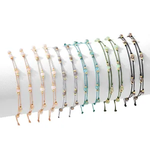 Neutral  Delicate Double Crystal String Pulley Bracelets