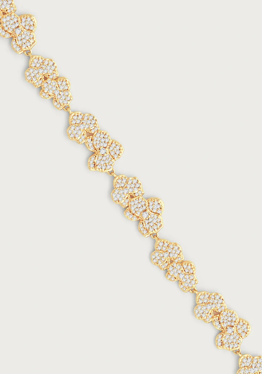 Orchid White Pavé Tennis Bracelet, Gold