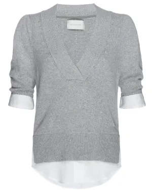 Oyster Grey Lucie Layered V Looker