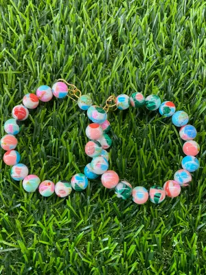 Painted Beaded Hoops