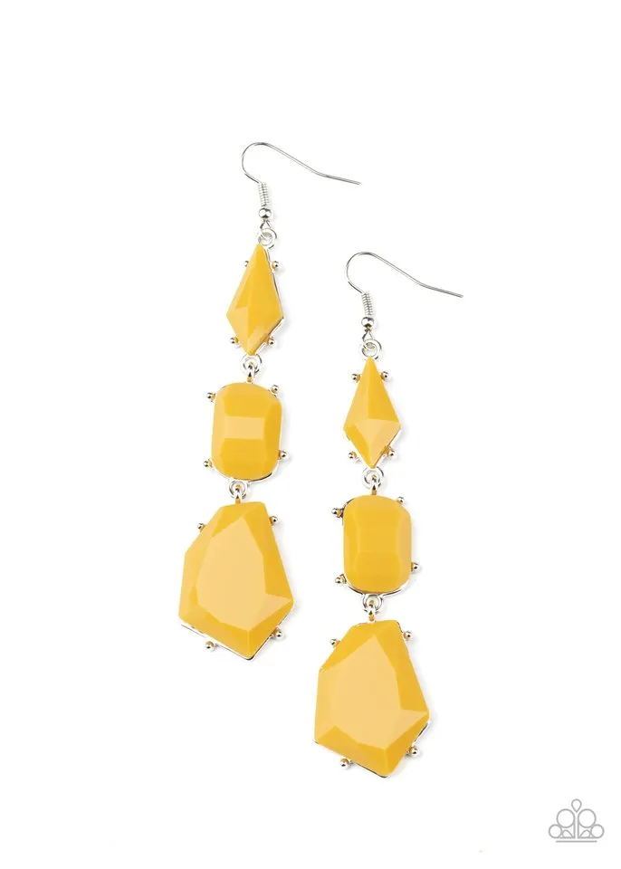 Paparazzi Earring ~ Geo Getaway - Yellow