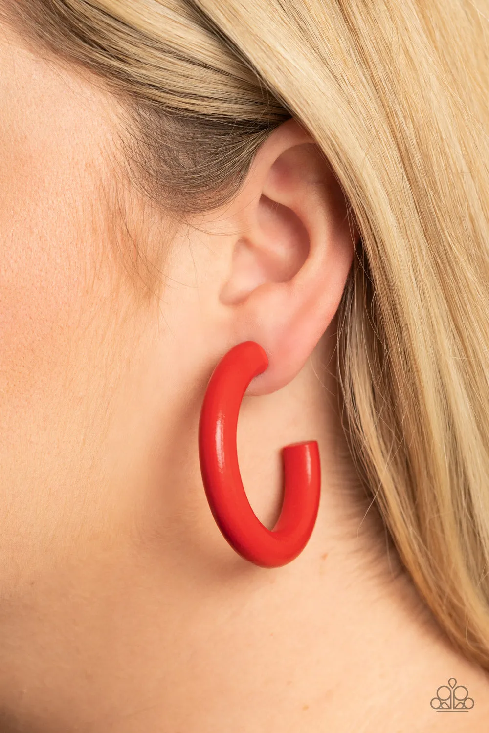Paparazzi Woodsy Wonder - Red Earrings