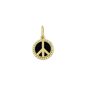 Peace Sign Charm Gold and Black