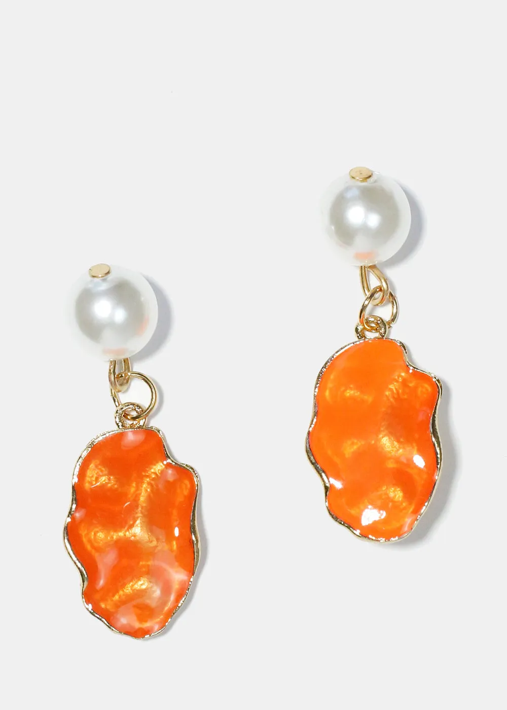 Pearl & Colorful Textured Dangle Earrings