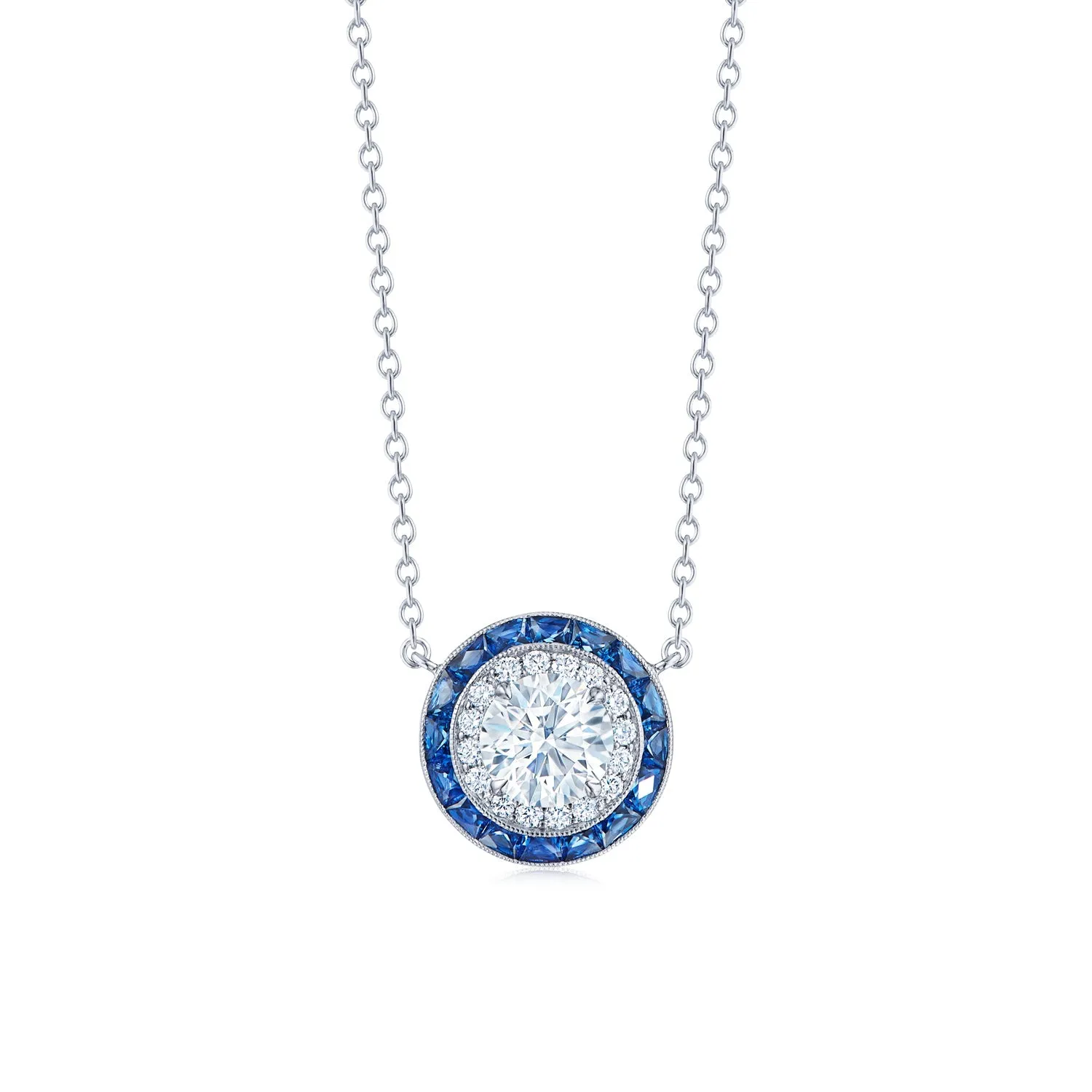 Pendant with Diamonds and Sapphires