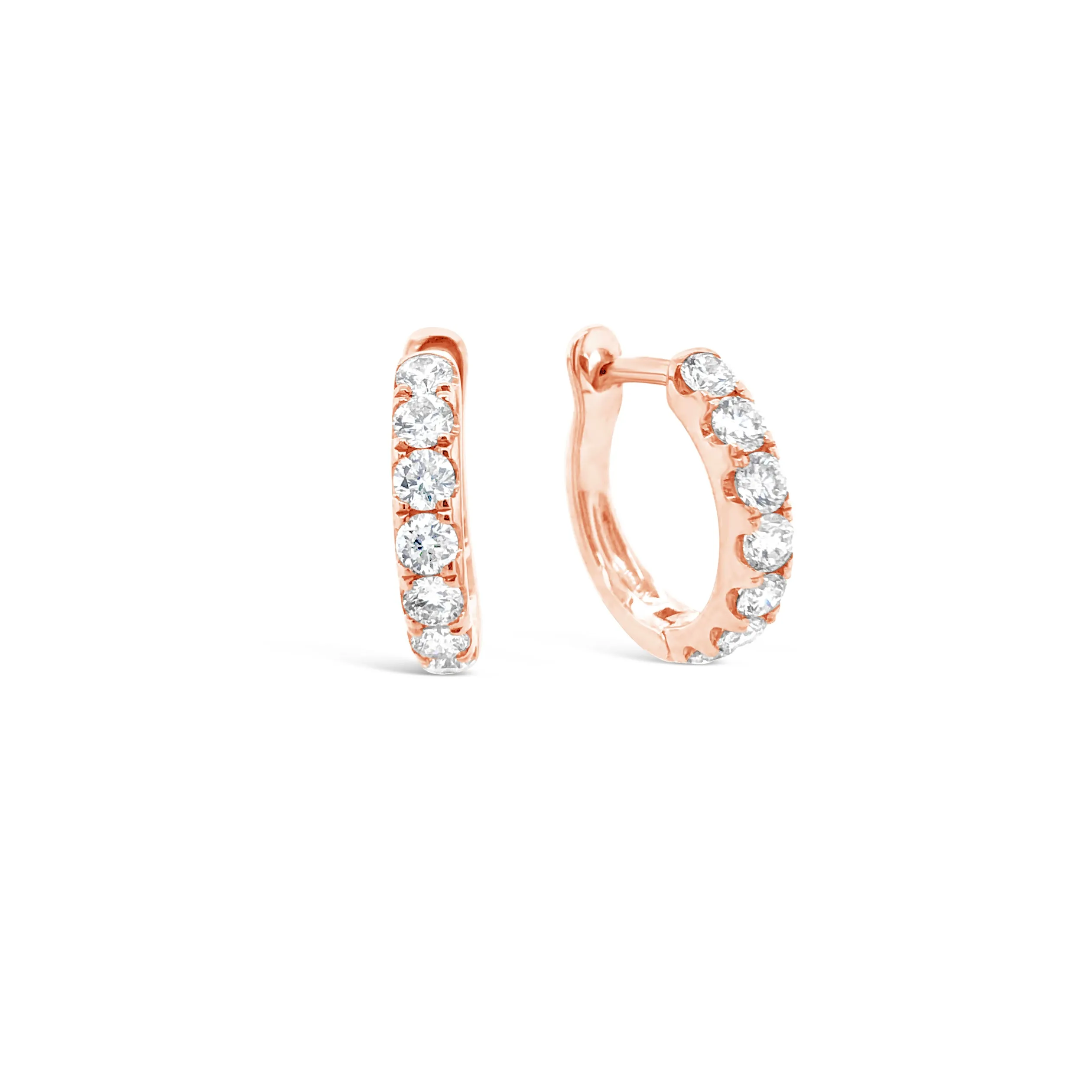 Petite Diamond Horse-shoe Huggie Earrings