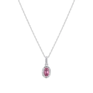 Popsicle Pink Tourmaline & Diamond Necklace