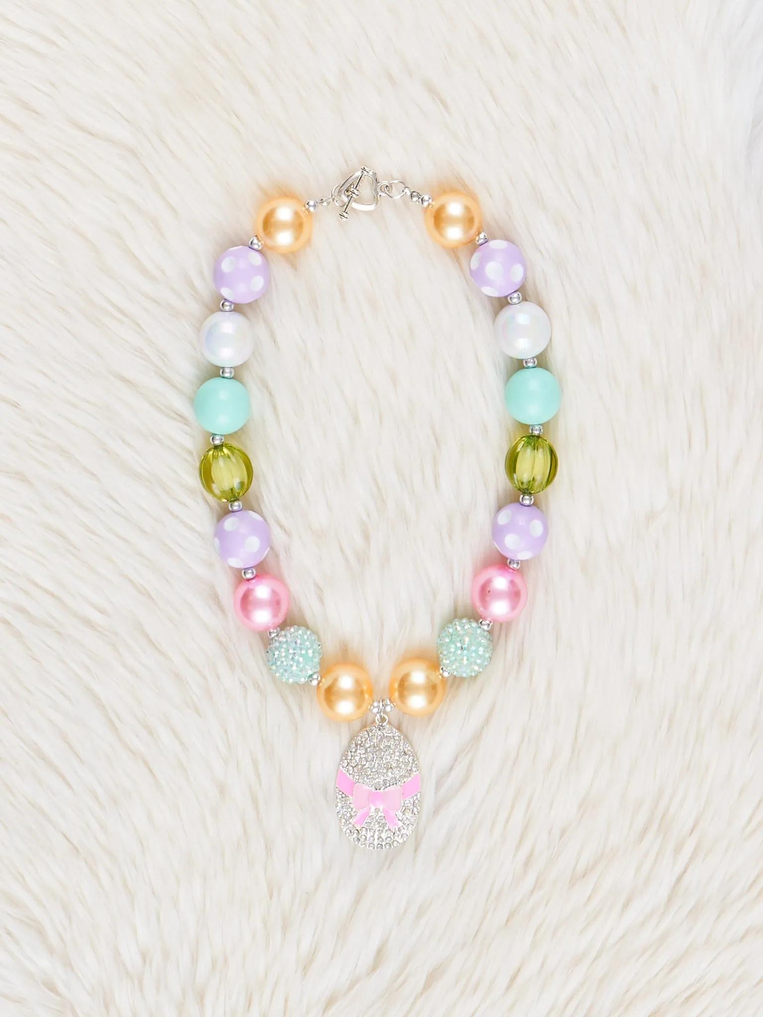 Purple & Blue Sparkle Bubblegum Charm Necklace